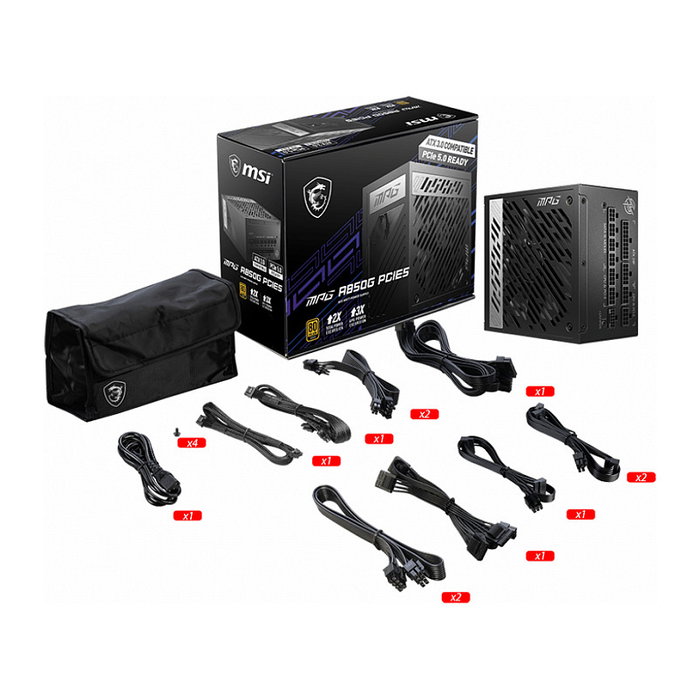MSI MPG A850G PCIE5 Fuente de Alimentación 850 W ATX Modular Negro