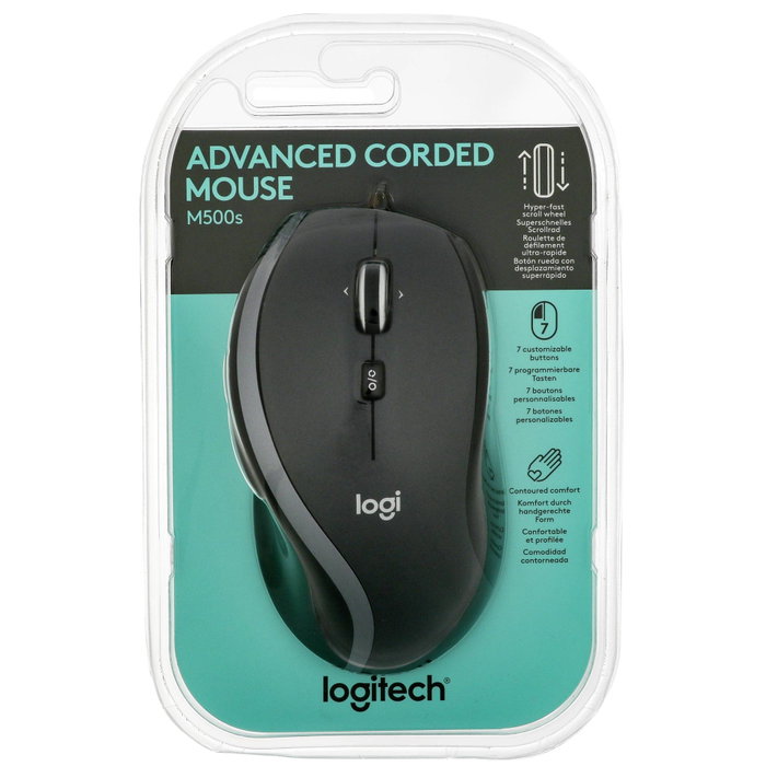Logitech Advanced Corded Mouse M500s, Negro