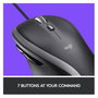 Logitech Advanced Corded Mouse M500s, Negro
