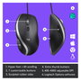 Logitech Advanced Corded Mouse M500s, Negro