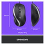 Logitech Advanced Corded Mouse M500s, Negro