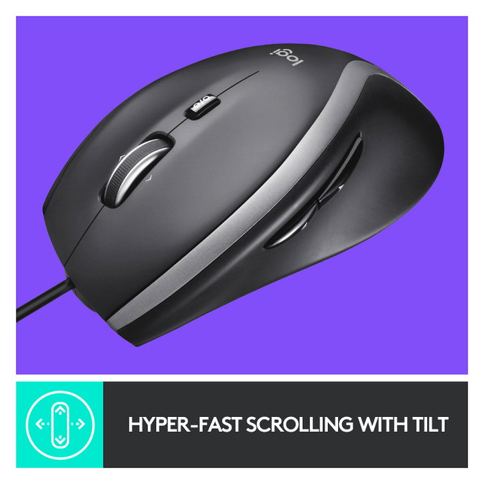 Logitech Advanced Corded Mouse M500s, Negro