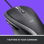 Logitech Advanced Corded Mouse M500s, USB Tipo A, Rueda de Desplazamiento Hiper Rápido, 7 Botones Programables, 400-4000 DPI Ajustable, Negro