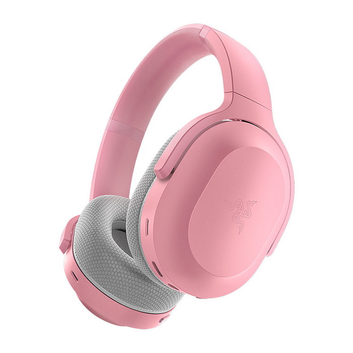 Razer Barracuda Quartz Auriculares Gaming Inalámbricos Circumaural con THX Spatial Audio, Reducción de Ruido Pasiva, Micrófono Integrado, 40H Batería, Gris/Rosa