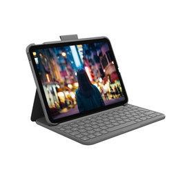 Logitech Funda Slim Folio con Teclado para iPad 10ª Generación - Gris Oxford