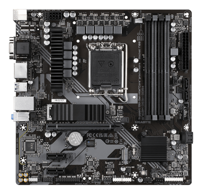 GIGABYTE B760M DS3H DDR4 Placa base - Soporta Intel Core 14ª Gen, VRM Digital, DDR4 5333MHz (OC), 2x PCIe 4.0 M.2, LAN 2.5GbE, USB 3.2 Gen2