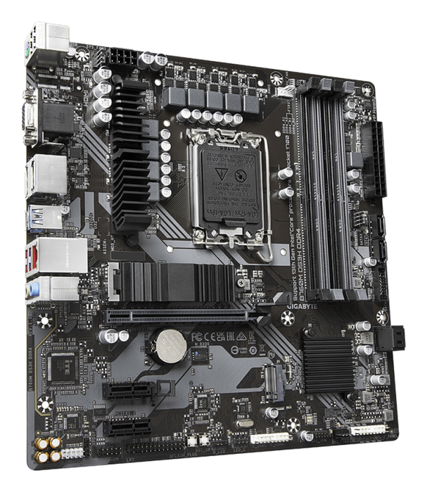 GIGABYTE B760M DS3H DDR4 Placa base - Soporta Intel Core 14ª Gen, VRM Digital, DDR4 5333MHz (OC), 2x PCIe 4.0 M.2, LAN 2.5GbE, USB 3.2 Gen2