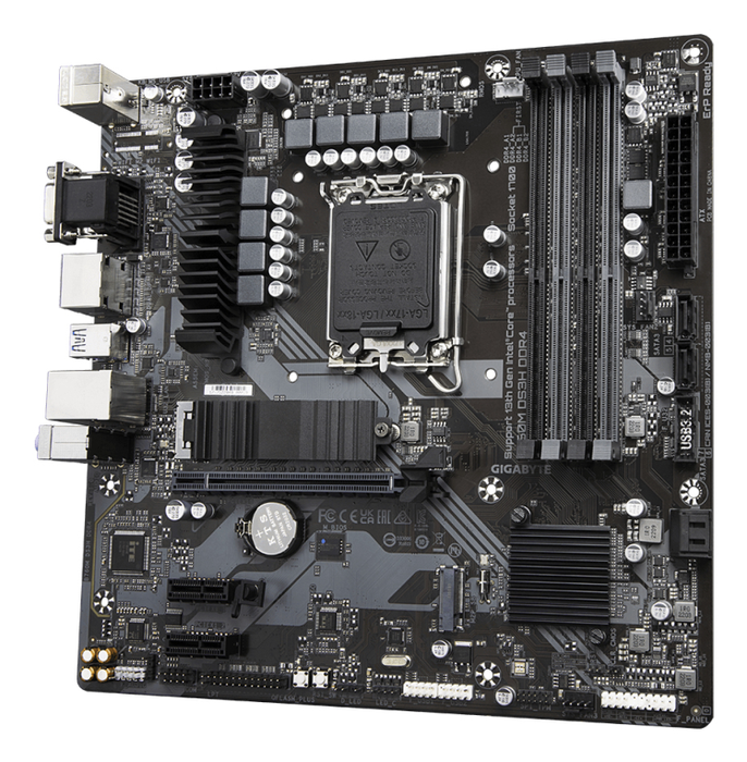 GIGABYTE B760M DS3H DDR4 Placa base - Soporta Intel Core 14ª Gen, VRM Digital, DDR4 5333MHz (OC), 2x PCIe 4.0 M.2, LAN 2.5GbE, USB 3.2 Gen2