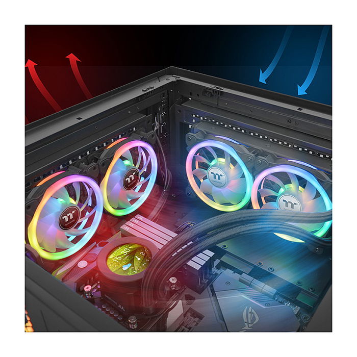 Thermaltake SWAFAN 14 RGB Ventilador 140mm Radiador Negro TT Premium Edition 3 Pack