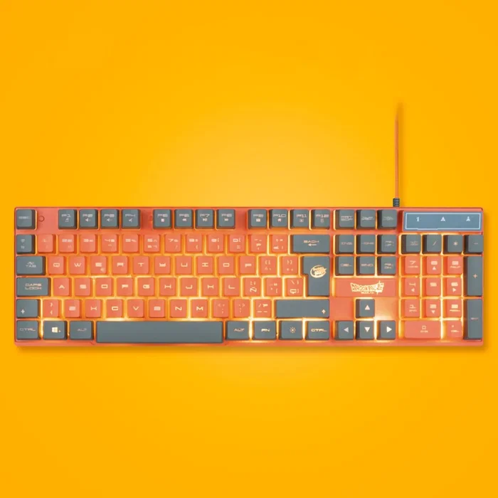FR-TEC Pack Gaming Teclado, Ratón y Alfombrilla Dragon Ball Super Oficial - Iluminación LED Naranja, Teclado de Membrana Español 105 Teclas (con Ñ), Ratón 7200 DPI 7 Botones, USB