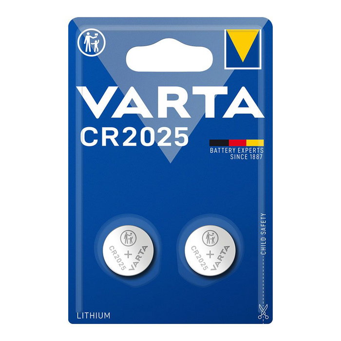 Varta CR2025 Micro pila de botón de litio 3 V, pack de 2 unidades