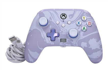 Power A Mando con Cable Mejorado XBGP0001-01 para Xbox Series X/S Remolino Lavanda, Diseño Ergonómico, Botones Asignables, Funciona con Xbox One y Windows 10/11
