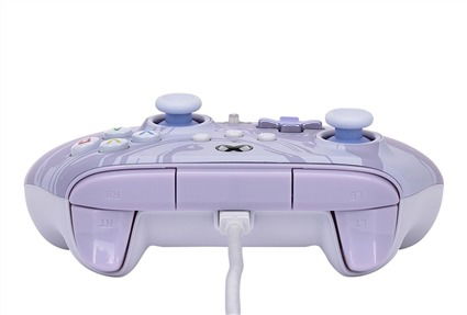 Power A Mando con Cable Mejorado XBGP0001-01 para Xbox Series X/S Remolino Lavanda, Diseño Ergonómico, Botones Asignables, Funciona con Xbox One y Windows 10/11