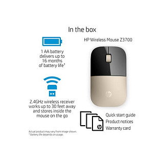 HP Z3700 Ratón Inalámbrico Dorado