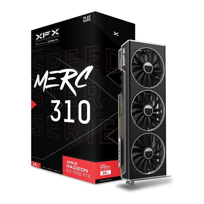 XFX RX 7900XTX 24GB GDDR6 Merc310 Black Edition Tarjeta Gráfica con 3 Ventiladores