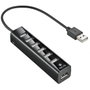 NGS IHUB7 TINY Hub USB 2.0 de 7 puertos con adaptador de corriente, Negro