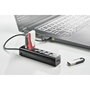 NGS IHUB7 TINY Hub USB 2.0 de 7 puertos con adaptador de corriente, Negro