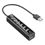 NGS IHUB7 TINY Hub USB 2.0 de 7 Puertos con Alimentación Externa para PC, Laptop, Macbook, 480 Mbps, Plug & Play, Color Negro