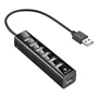 NGS IHUB7 TINY Hub USB 2.0 de 7 puertos con adaptador de corriente, Negro