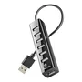 NGS IHUB7 TINY Hub USB 2.0 de 7 Puertos con Alimentación Externa para PC, Laptop, Macbook, 480 Mbps, Plug & Play, Color Negro