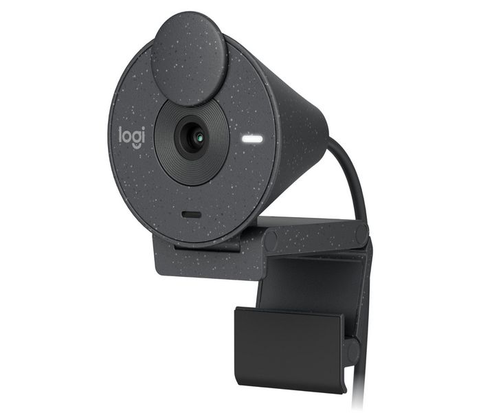Logitech Webcam Full HD Brio 300, Cámara Web USB con Micrófono Integrado y Visión Nocturna para Videollamadas