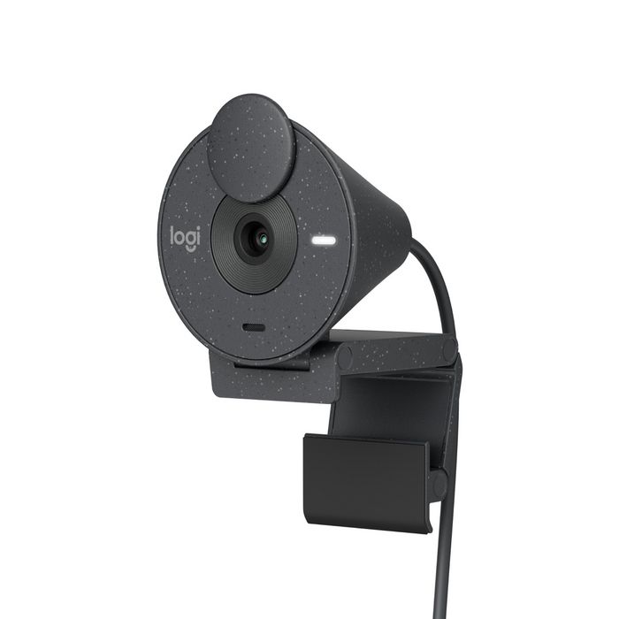 Logitech Webcam Full HD Brio 300, Cámara Web USB con Micrófono Integrado y Visión Nocturna para Videollamadas
