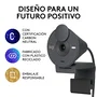 Logitech Brio 300 Webcam Full HD 1080p - 960-001436 - Cámara Web USB-C con Micrófono, Tapa de Privacidad, Certificada para Zoom/Teams/Meet, Color Grafito