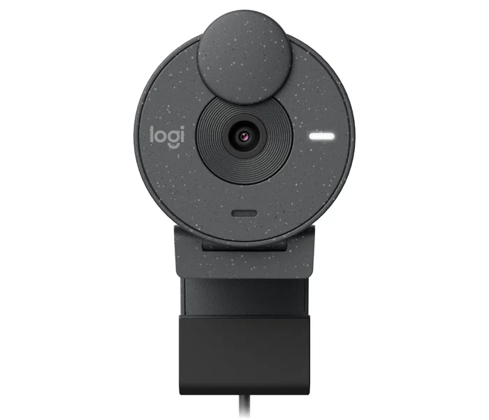 Logitech Brio 300 Webcam Full HD 1080p - 960-001436 - Cámara Web USB-C con Micrófono, Tapa de Privacidad, Certificada para Zoom/Teams/Meet, Color Grafito