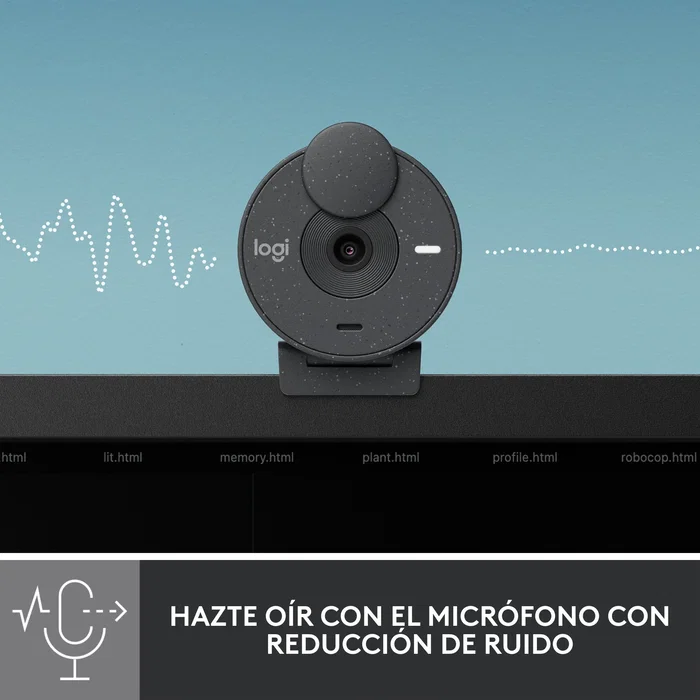 Logitech Brio 300 Webcam Full HD 1080p - 960-001436 - Cámara Web USB-C con Micrófono, Tapa de Privacidad, Certificada para Zoom/Teams/Meet, Color Grafito