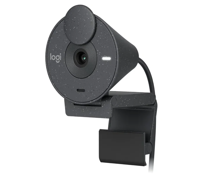 Logitech Brio 300 Webcam Full HD 1080p - 960-001436 - Cámara Web USB-C con Micrófono, Tapa de Privacidad, Certificada para Zoom/Teams/Meet, Color Grafito