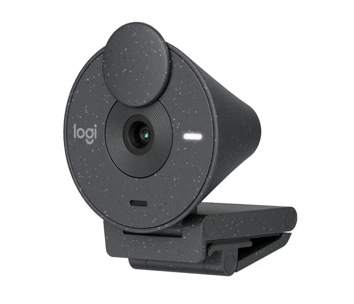 Logitech Brio 300 Webcam Full HD 1080p - 960-001436 - Cámara Web USB-C con Micrófono, Tapa de Privacidad, Certificada para Zoom/Teams/Meet, Color Grafito