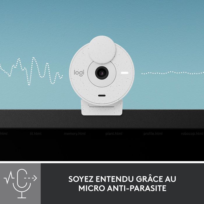 Logitech Webcam Full HD Brio 300, Cámara Web USB con Micrófono Integrado y Visión Nocturna para Videollamadas