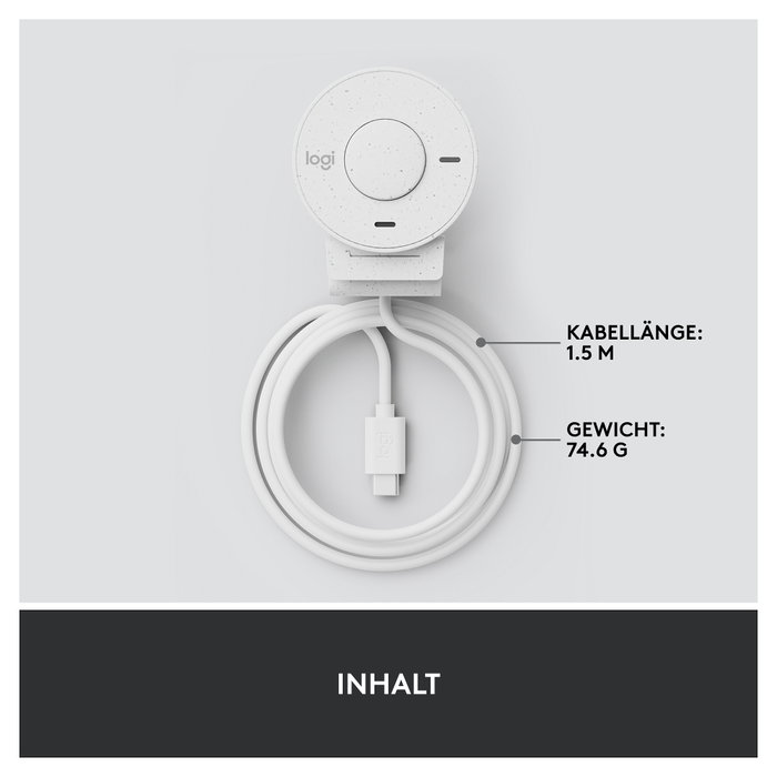 Logitech Brio 300 Webcam Full HD USB-C Blanco Crudo