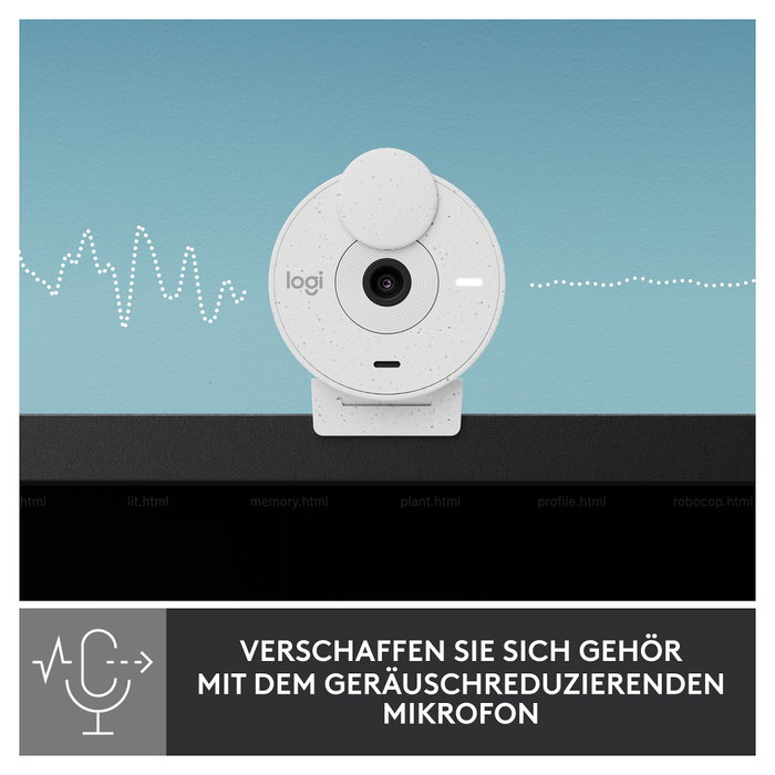 Logitech Brio 300 Webcam Full HD USB-C Blanco Crudo