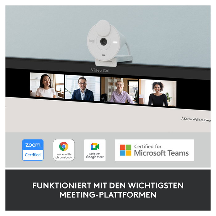 Logitech Brio 300 Webcam Full HD USB-C Blanco Crudo