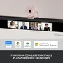 Logitech Brio 300 Webcam 960-001448 - Cámara Web 1080p Full HD, 2MP, 30fps, USB-C, con Obturador de Privacidad, Rosa - Certificada para Zoom, Teams, Google Meet
