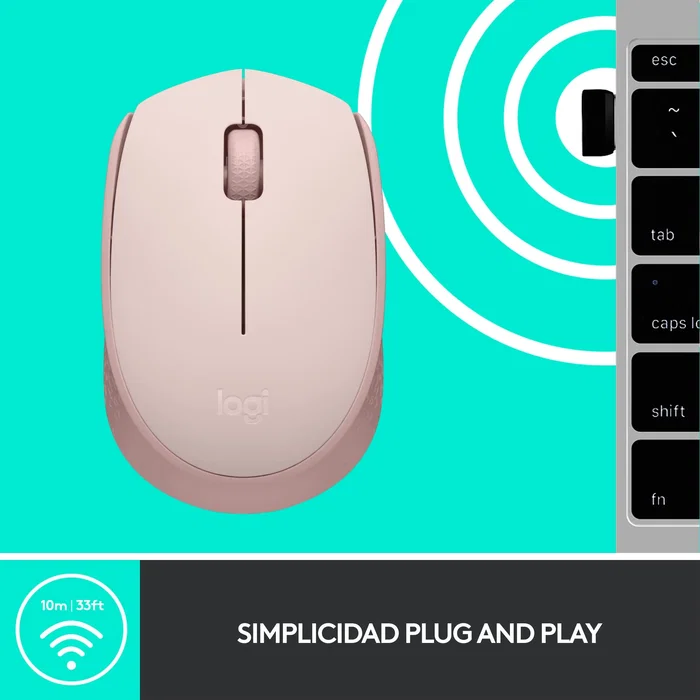 Logitech M171 Ratón Inalámbrico Rosa