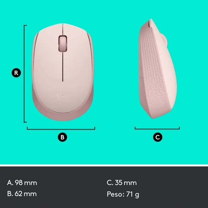 Logitech M171 Ratón Inalámbrico Rosa