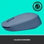 Logitech M171 Ratón Inalámbrico RF Óptico Ambidiestro para Oficina, 12 Meses Batería, Plug and Play, 10 m Alcance, Color Gris Azulado - 910-006866