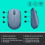 Logitech M171 Ratón Inalámbrico RF Óptico Ambidiestro para Oficina, 12 Meses Batería, Plug and Play, 10 m Alcance, Color Gris Azulado - 910-006866