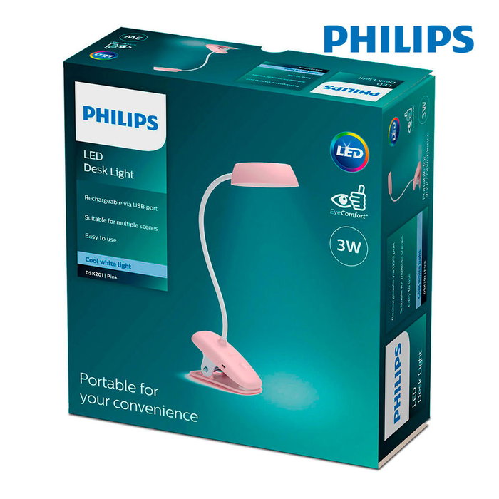 Philips Flexo pinza led 3w 4.000k rosa Philips Flexo pinza led 3w 4.000k rosa