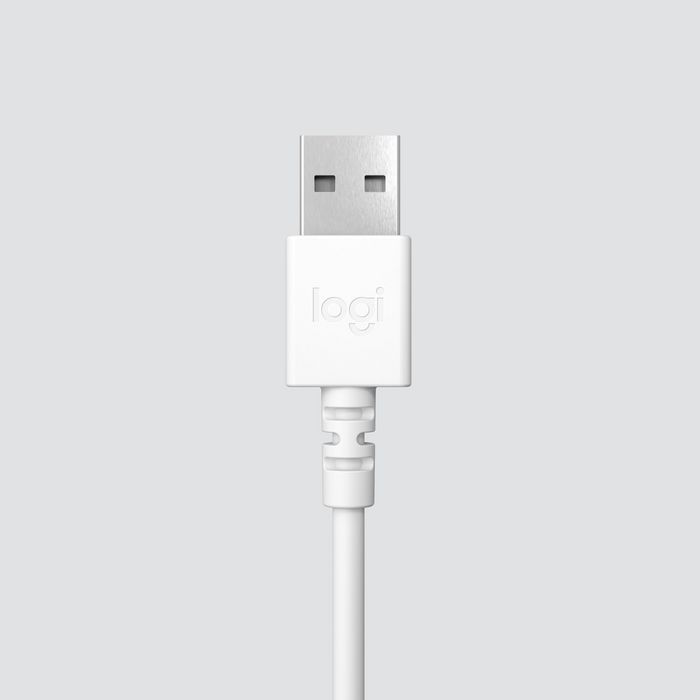 Logitech Auriculares H390 USB con microfono alámbrico para PC y Laptop, color blanco
