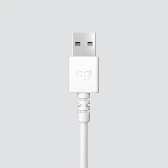 Logitech Auriculares H390 981-001286 USB con Micrófono con Cancelación de Ruido, Diadema Ajustable para Oficina, Llamadas, PC, Chromebook, Plug and Play, Cable 1.9m, Blanco