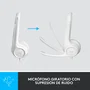 Logitech Auriculares H390 981-001286 USB con Micrófono con Cancelación de Ruido, Diadema Ajustable para Oficina, Llamadas, PC, Chromebook, Plug and Play, Cable 1.9m, Blanco