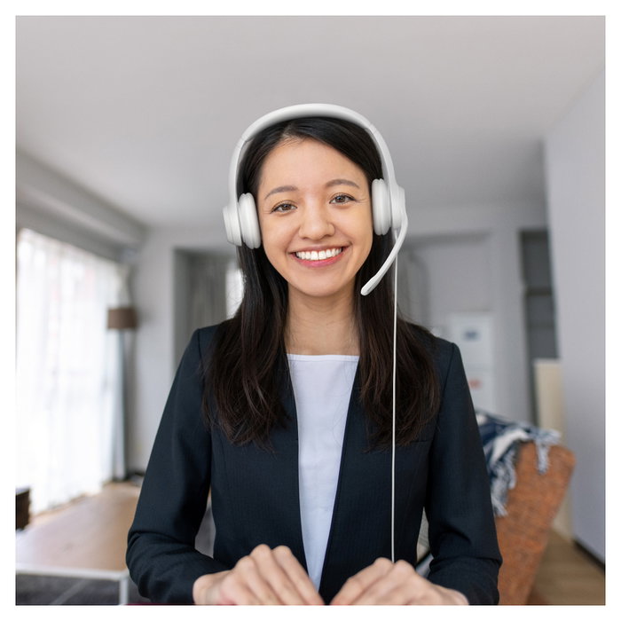 Logitech H390 Auriculares USB-A con Micrófono, Blanco