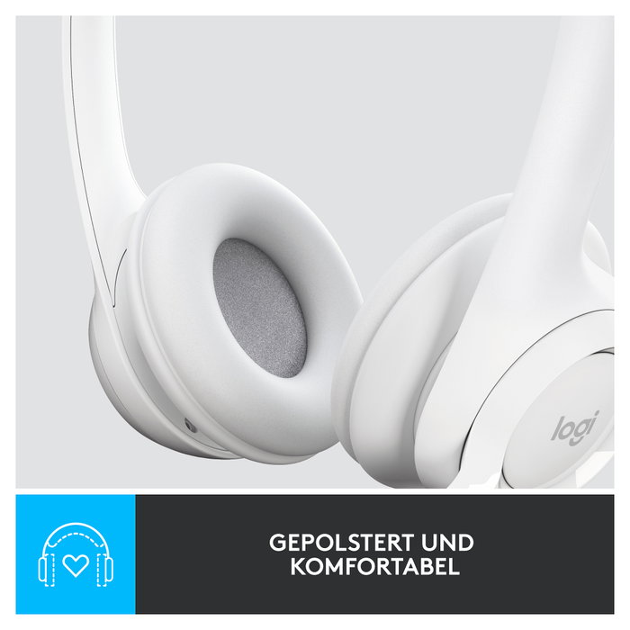 Logitech H390 Auriculares USB-A con Micrófono, Blanco