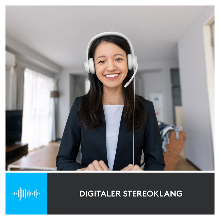 Logitech H390 Auriculares USB-A con Micrófono, Blanco