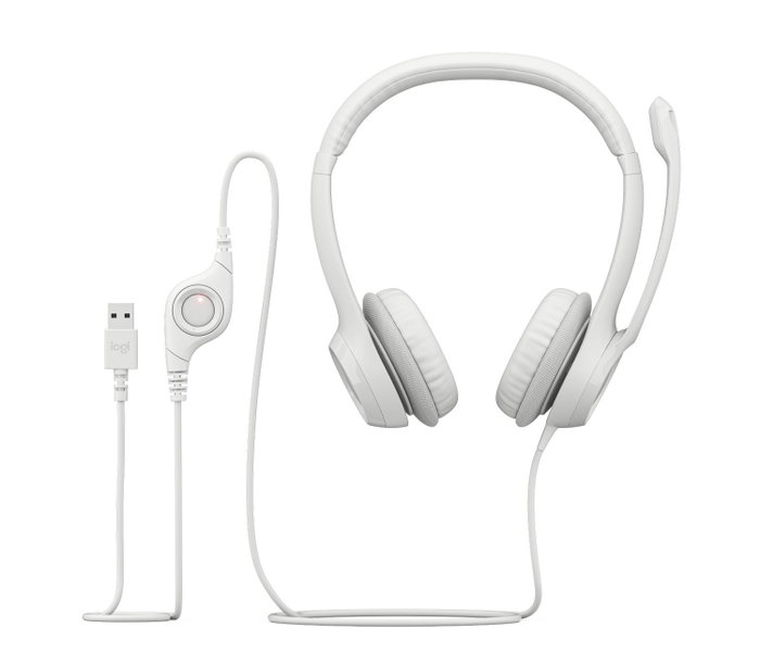 Logitech H390 Auriculares USB-A con Micrófono, Blanco