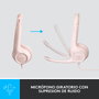 Logitech H390 Auriculares de Diadema USB-A Rosa