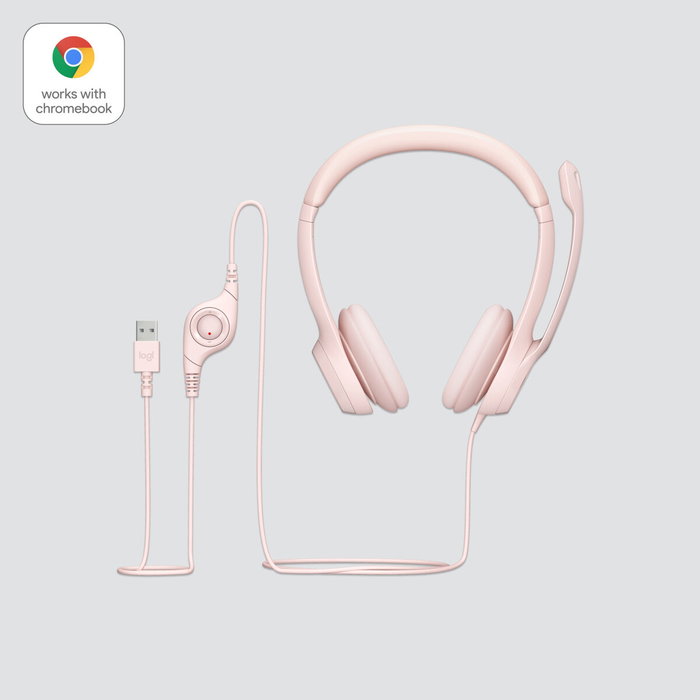 Logitech H390 Auriculares de Diadema USB-A Rosa